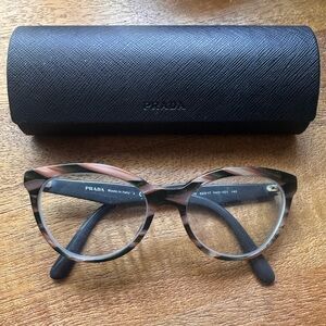Prada Women's Glasses - Dark brown, green, and tan
